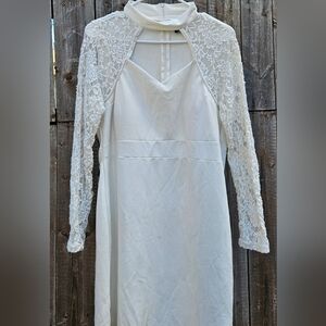 1X, Vintage, Jonathan Martin, White Dress, Lace Sleeves